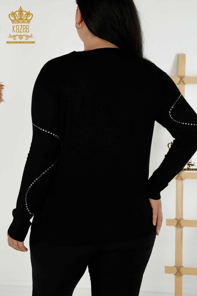 Wholesale Women's Knitwear Sweater - Crew Neck - Black - 30157 | KAZEE - 9