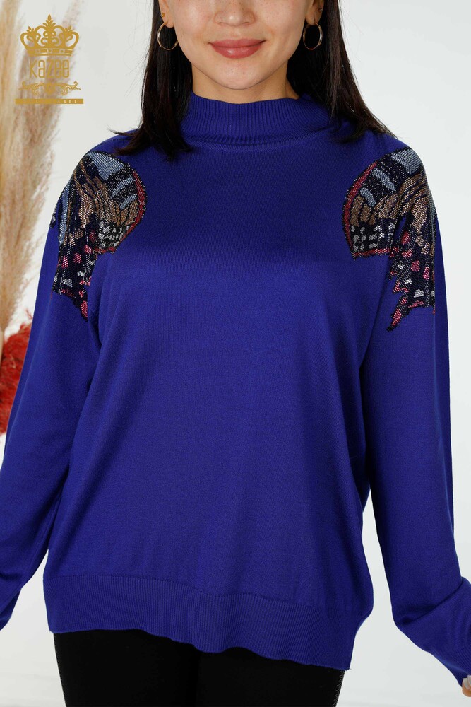 Wholesale Women's Knitwear Sweater Butterfly Pattern Saks - 30004 | KAZEE - 2