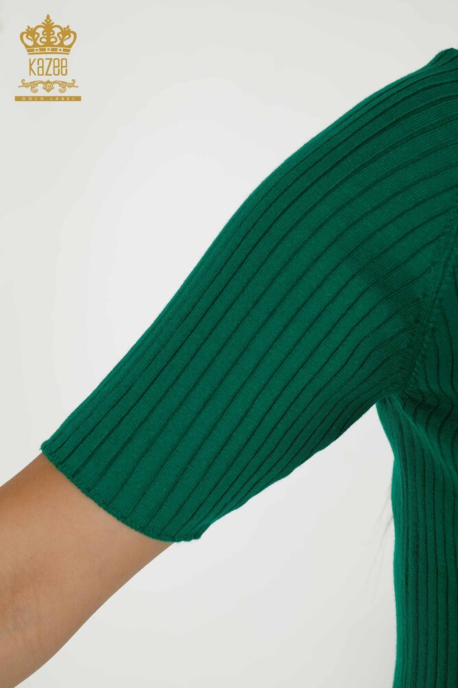 Wholesale Women's Knitwear Sweater - Button Detailed - Green - 30043 | KAZEE - 4