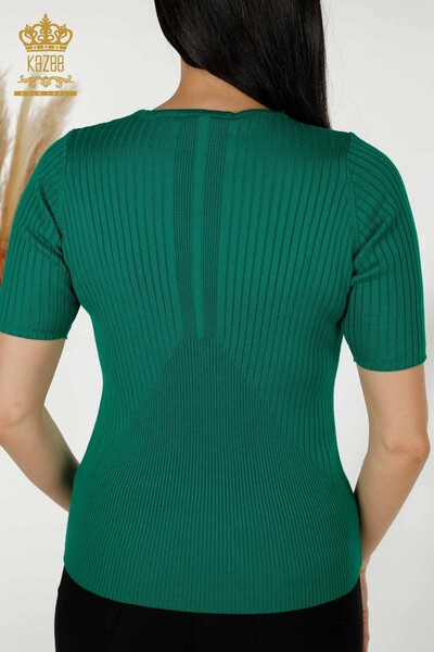 Wholesale Women's Knitwear Sweater - Button Detailed - Green - 30043 | KAZEE - 7