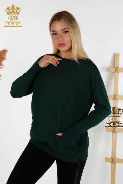 Wholesale Women's Knitwear Sweater Button Detailed Nefti - 30178 | KAZEE - Thumbnail