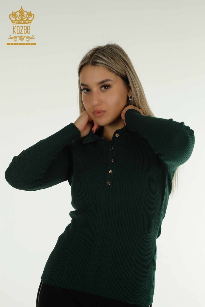 Wholesale Women's Knitwear Sweater Button Detailed Nefti - 30364 | KAZEE - 1