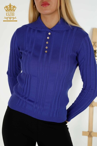 Wholesale Women's Knitwear Sweater Button Detailed Saks - 30134 | KAZEE - 2