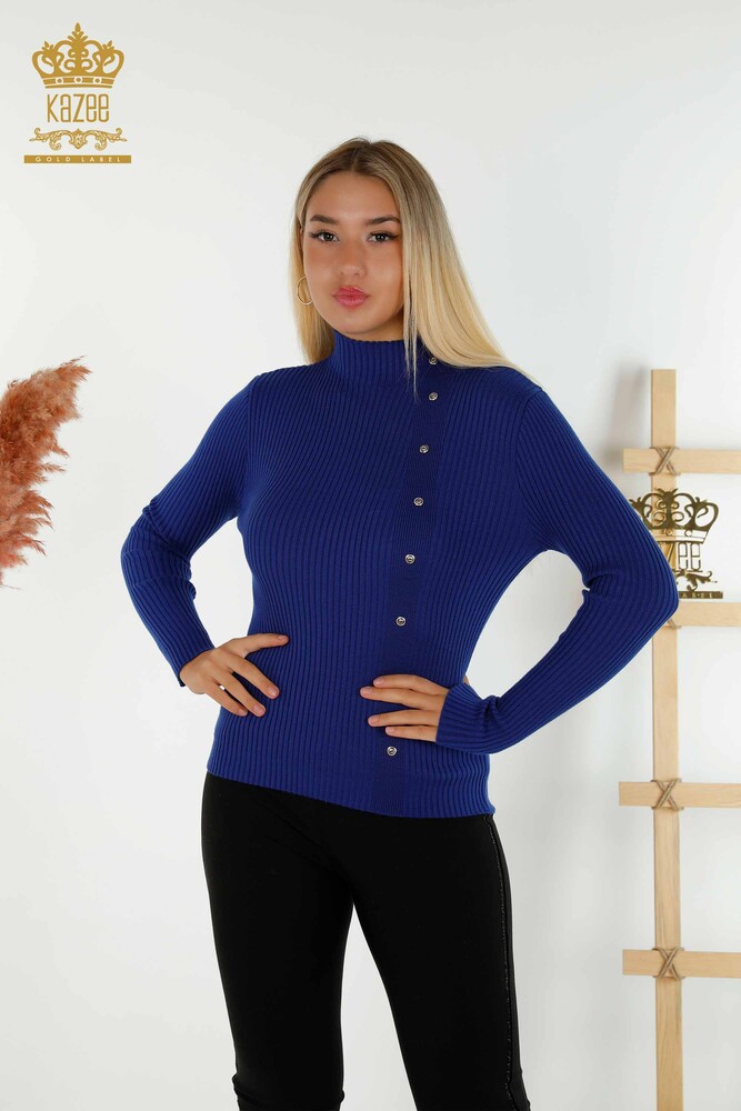 Wholesale Women's Knitwear Sweater Button Detailed Saks - 30394 | KAZEE - 1