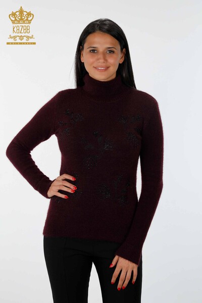 Wholesale Women's Knitwear Sweater Cat Detailed Stone Embroidered - 18759 | KAZEE - 6