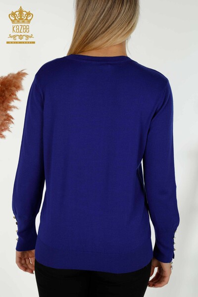 Wholesale Women's Knitwear Sweater Crew Neck Saks - 30508 | KAZEE - 6