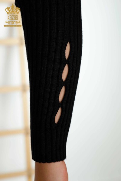 Wholesale Women's Knitwear Sweater - Hole Detailed - Black - 30395 | KAZEE - 7