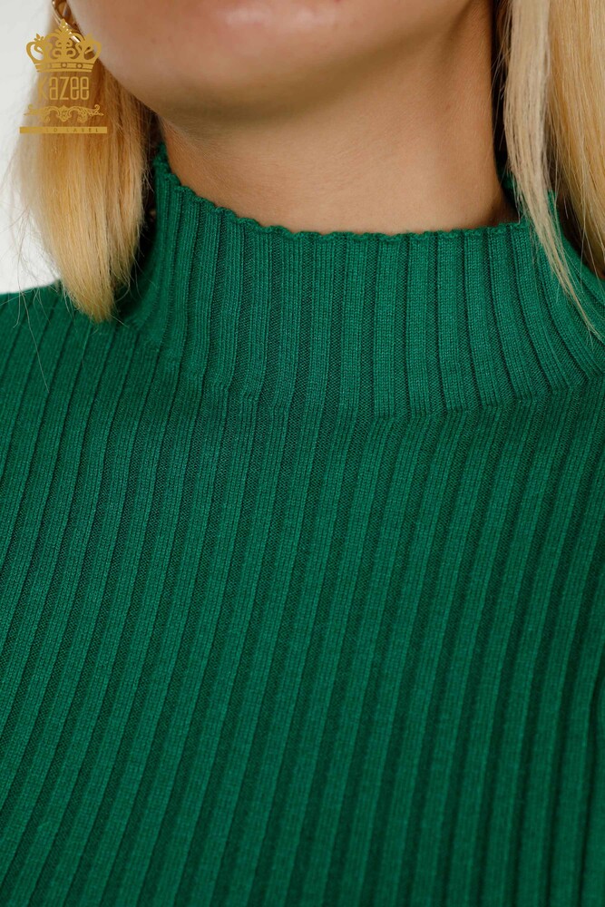 Wholesale Women's Knitwear Sweater - Hole Detailed - Green - 30395 | KAZEE - 3