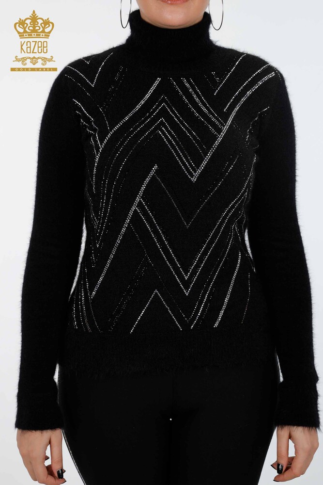 Wholesale Women's Knitwear Sweater Line Detailed Stone Embroidered - 18908 | KAZEE - 2