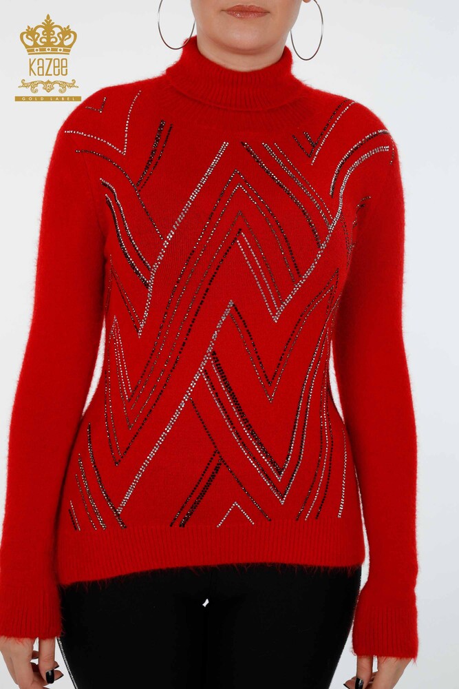 Wholesale Women's Knitwear Sweater Line Detailed Stone Embroidered - 18908 | KAZEE - 7