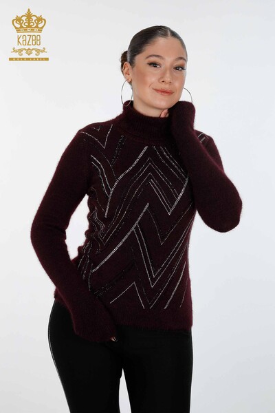 Wholesale Women's Knitwear Sweater Line Detailed Stone Embroidered - 18908 | KAZEE - 10