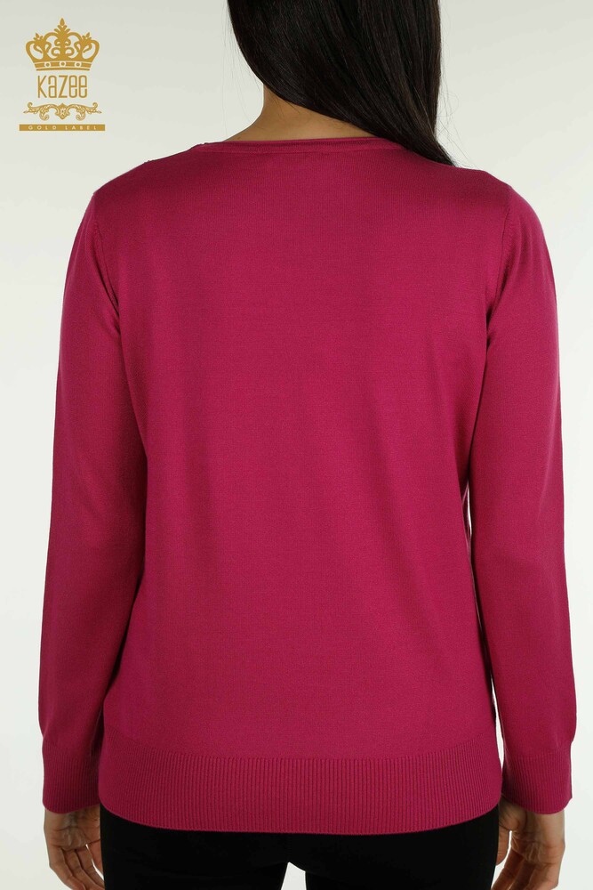 Wholesale Women's Knitwear Sweater Long Sleeve Purple - 30635 | KAZEE - 8