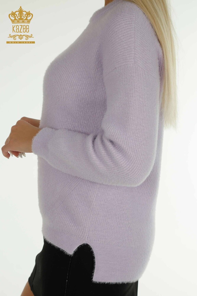 Wholesale Women's Knitwear Sweater Long Sleeve Lilac - 30775 | KAZEE - 4