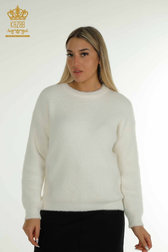 Wholesale Women's Knitwear Sweater Long Sleeve White - 30775 | KAZEE - 1