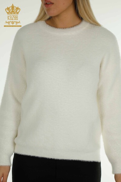 Wholesale Women's Knitwear Sweater Long Sleeve White - 30775 | KAZEE - 2