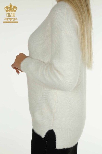 Wholesale Women's Knitwear Sweater Long Sleeve White - 30775 | KAZEE - 5