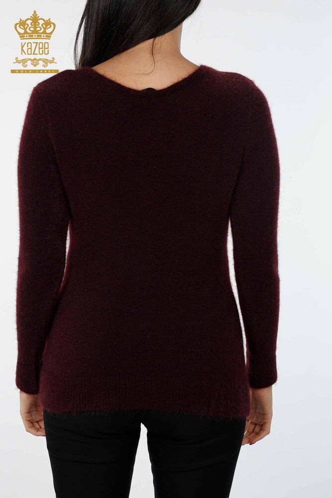 Wholesale Women's Knitwear Sweater Hair Knitted Angora Long Sleeve Basic - 18473 | KAZEE - 20