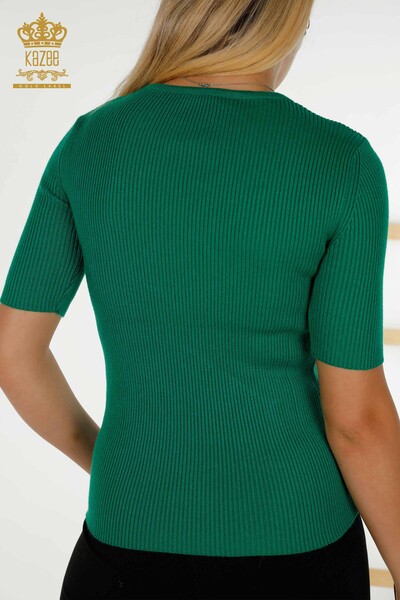 Wholesale Women's Knitwear Sweater - Short Sleeve - Green - 30397 | KAZEE - 5