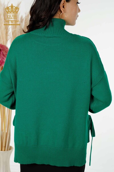 Wholesale Women's Knitwear Sweater Side Tie Patterned Green - 30000 | KAZEE - 7