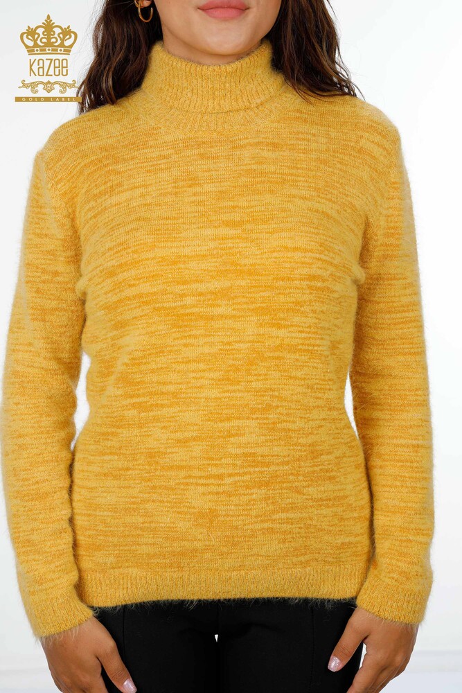 Wholesale Women's Knitwear Sweater Glitter Transition Viscose Turtleneck - 19080 | KAZEE - 2