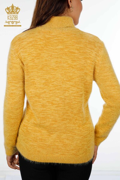 Wholesale Women's Knitwear Sweater Glitter Transition Viscose Turtleneck - 19080 | KAZEE - 5