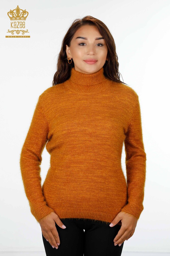 Wholesale Women's Knitwear Sweater Glitter Transition Viscose Turtleneck - 19080 | KAZEE - 11