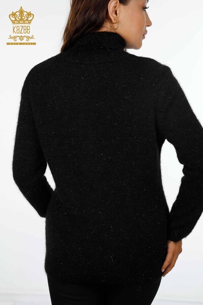 Wholesale Women's Knitwear Sweater Glitter Transition Viscose Turtleneck - 19080 | KAZEE - 20