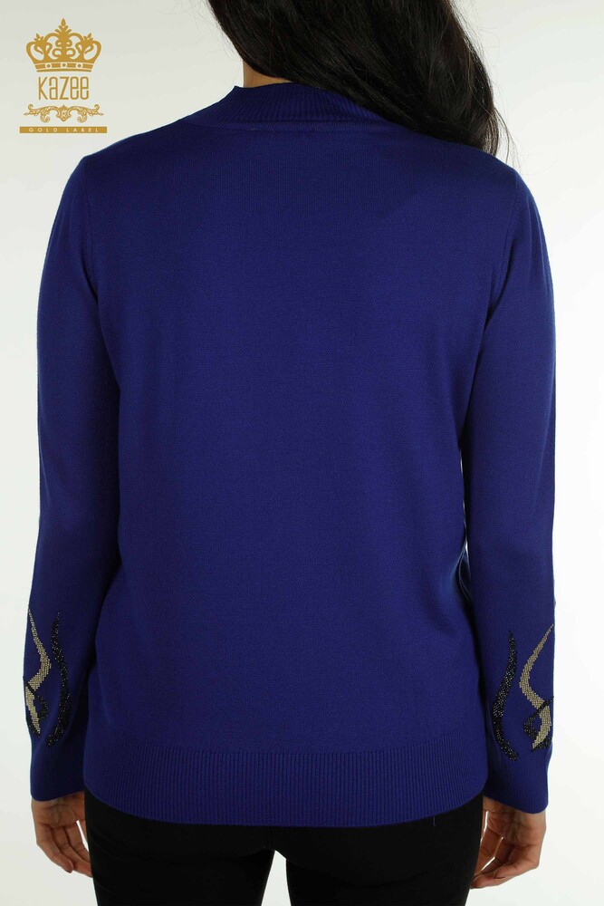 Wholesale Women's Knitwear Sweater Stone Embroidered Saks - 30096 | KAZEE - 6