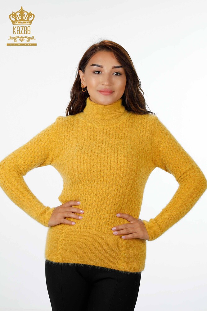 Wholesale Women's Knitwear Sweater Turtleneck Hair Braided - 19070 | KAZEE - 1