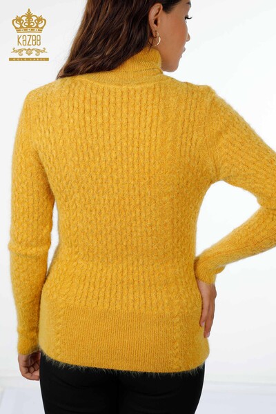 Wholesale Women's Knitwear Sweater Turtleneck Hair Braided - 19070 | KAZEE - 6