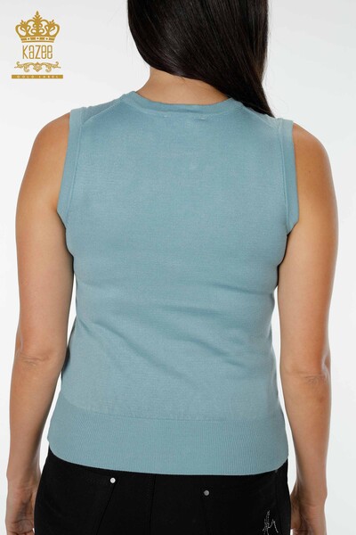 Wholesale Women's Knitwear Zero Sleeve Mint - 16922 | KAZEE - 6