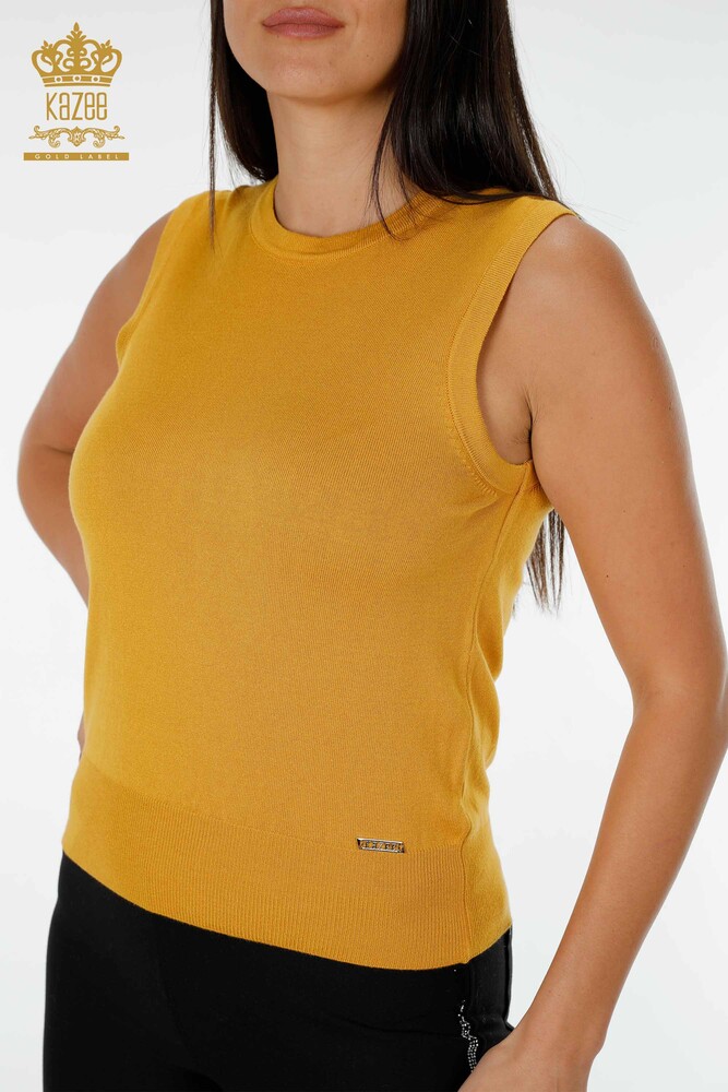 Wholesale Women's Knitwear Zero Sleeve Saffron - 16922 | KAZEE - 2