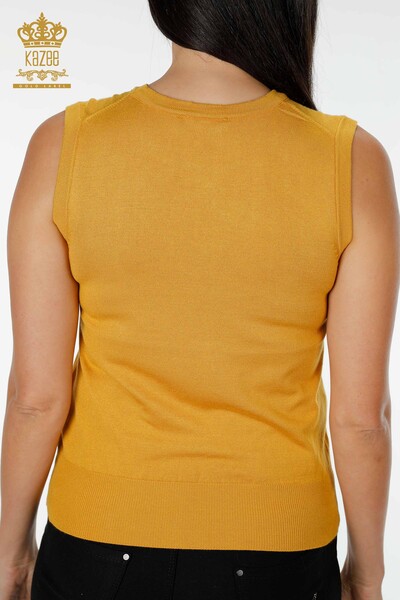 Wholesale Women's Knitwear Zero Sleeve Saffron - 16922 | KAZEE - 6