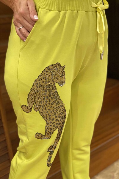 Wholesale Women's Tracksuit Set Zippered Tiger Pattern - 17220 | KAZEE - 13