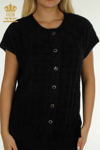 Wholesale Women's Vest Bead Detailed Sleeveless Black - 30739 | KAZEE - Thumbnail
