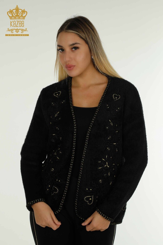 Wholesale Women's Vest Embroidered Black - 30684 | KAZEE - 1