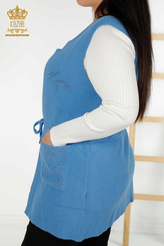 Wholesale Women's Vest Two Pockets Blue - 30582 | KAZEE - 6