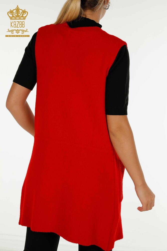 Wholesale Women's Vest Two Pockets Red - 30582 | KAZEE - 8