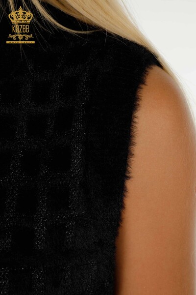 Wholesale Women's Cardigan Sleeveless Angora Black - 30212 | KAZEE - Thumbnail