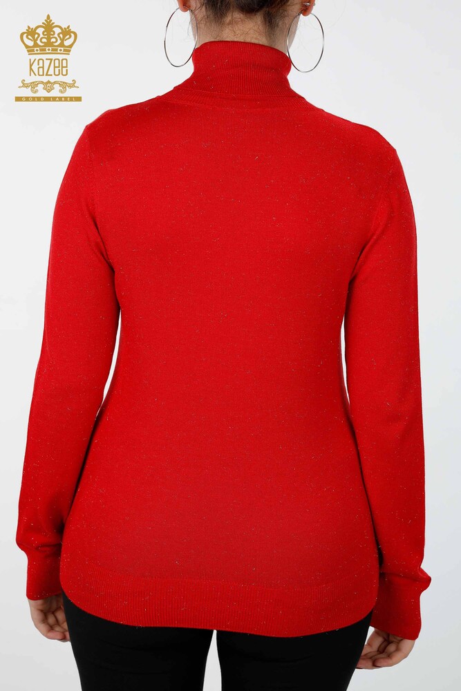 Wholesale Women's Knitwear Sweater Glitter Transition Turtleneck Oversize - 15144 | KAZEE - 12