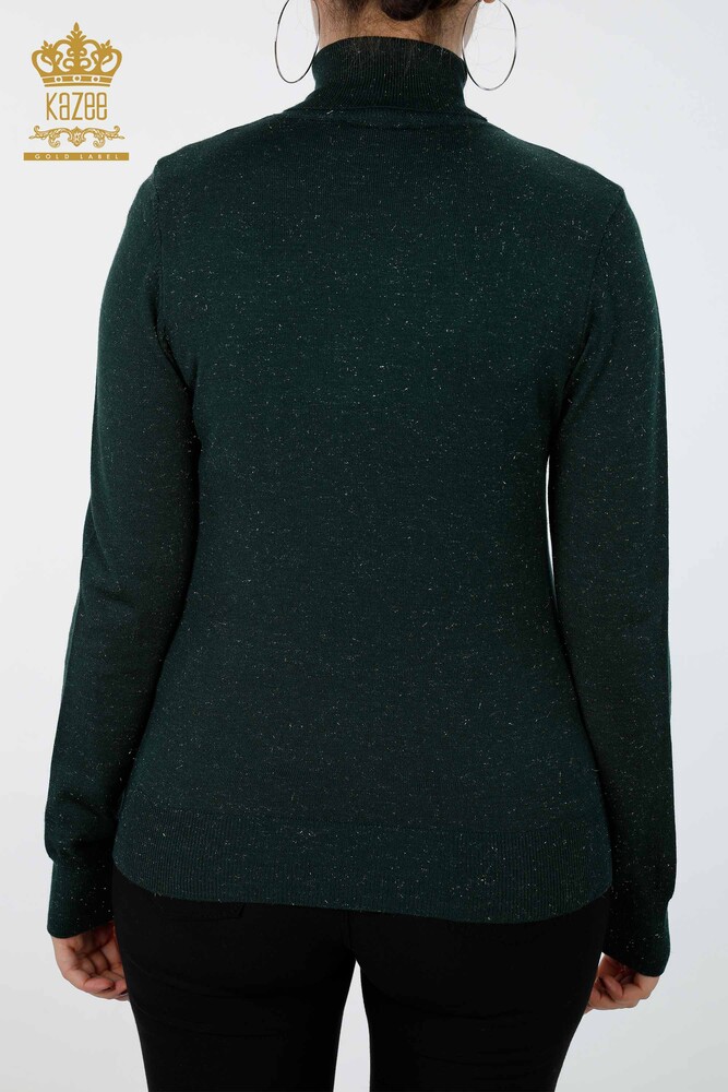 Wholesale Women's Knitwear Sweater Glitter Transition Turtleneck Oversize - 15144 | KAZEE - 16