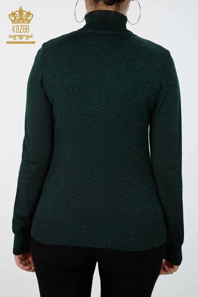 Wholesale Women's Knitwear Sweater Glitter Transition Turtleneck Oversize - 15144 | KAZEE - 16