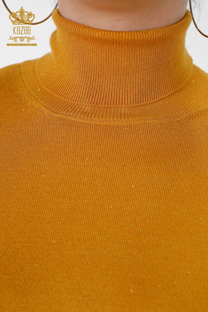 Wholesale Women's Knitwear Sweater Glitter Transition Turtleneck Oversize - 15144 | KAZEE - 19