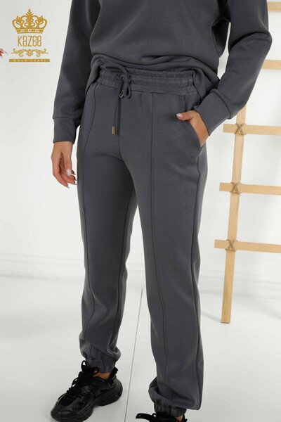 Wholesale Women's Tracksuit Basic Gray with Pockets - 17579 | KAZEE - 3