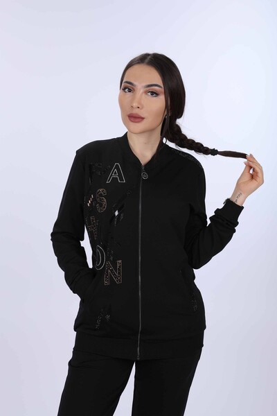 Wholesale Women's Tracksuit Set Long Sleeve With Stones - 17262 | KAZEE - 1