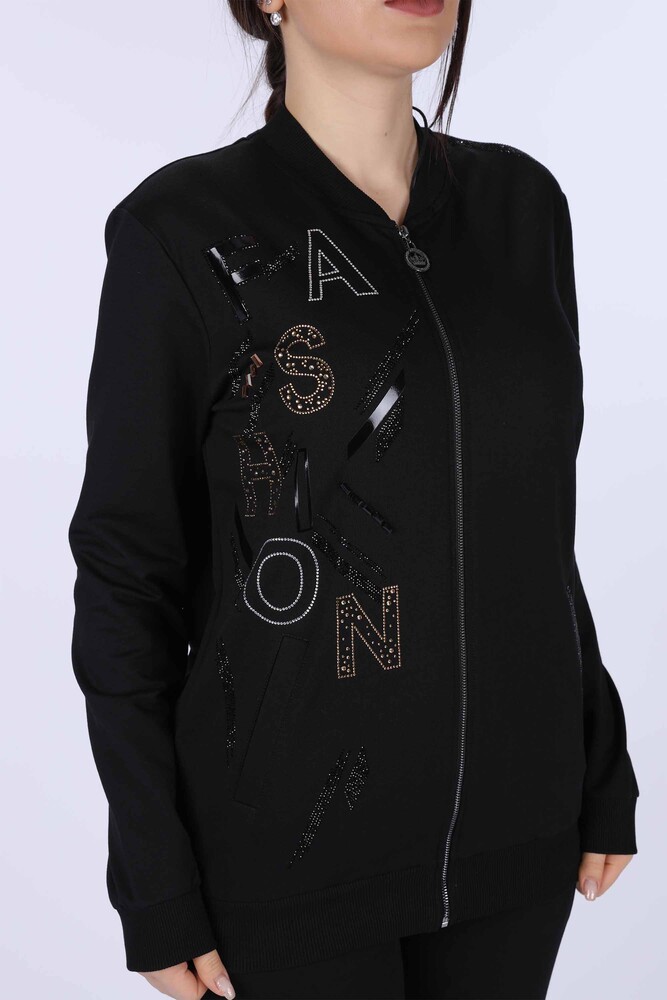 Wholesale Women's Tracksuit Set Long Sleeve With Stones - 17262 | KAZEE - 4