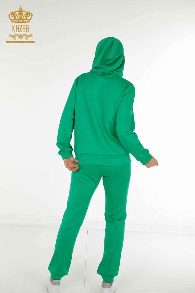 Wholesale Women's Tracksuit Set Hooded Green - 20414 | KAZEE - 14