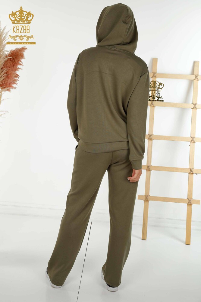 Wholesale Women's Tracksuit Set Hooded Khaki - 17598 | KAZEE - 10