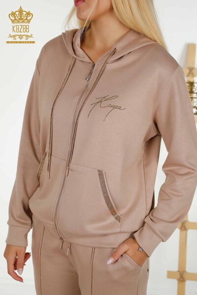 Wholesale Women's Tracksuit Set Hooded Mink - 17598 | KAZEE - 5