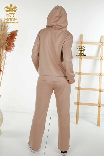 Wholesale Women's Tracksuit Set Hooded Mink - 17598 | KAZEE - 11